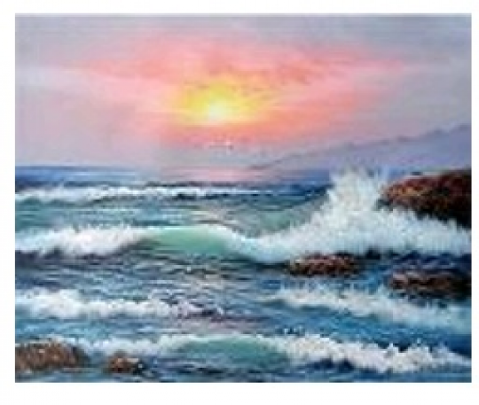 Картина по номерам &quot;Море на закате&quot; 40*50см,крас.-акрил,кисть-3шт.(1*30) Фото