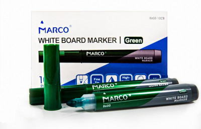 Маркер Board, сухостираемый, круглый, зеленый, ЦЕНА ЗА УП., В УП 10ШТ, ТМ Marco (10шт)