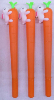 Ручка шариковая Заяц на морковке уп. PVC, синяя