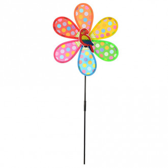 Ветрячок M 0794 (300шт) размер средний,диам.27см,палочка50см,цветок,попугай,в кульке, 28-26-4см