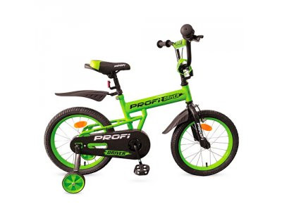 Велосипед детский PROF1 14д. L14113 (1шт) Driver,салатовый,доп.колеса