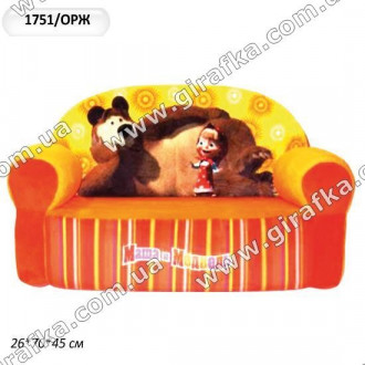 Игровая мебель-диван Маша и медведь1751/ОРЖ мебельн.поролон, обтянут искус.мехом