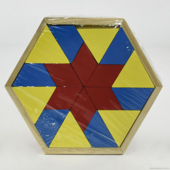 Деревянная игрушка логика головоломка шестигранник окрашенный Звезда