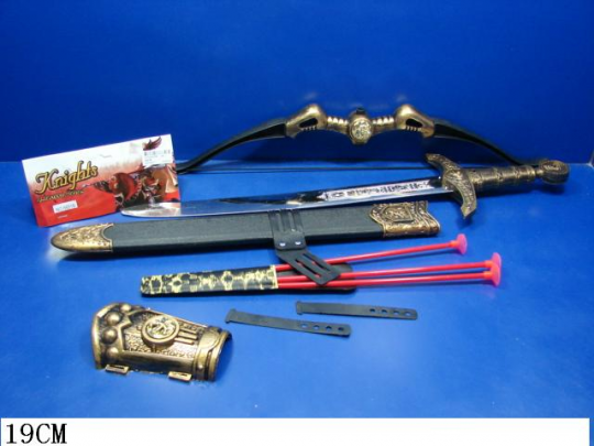 Набор оружия 6651A/6651B (60шт/2) меч, лук и стрелы, ...в пакете 19см Фото