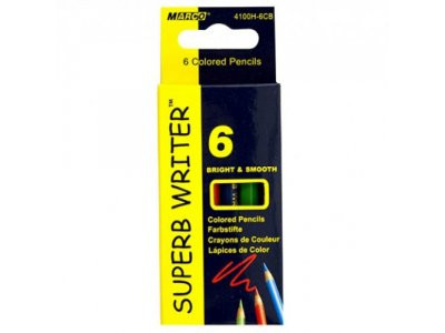 Цветные карандаши укороченные 6цв Marco SuperbWrite 87мм 4100Н-6CB