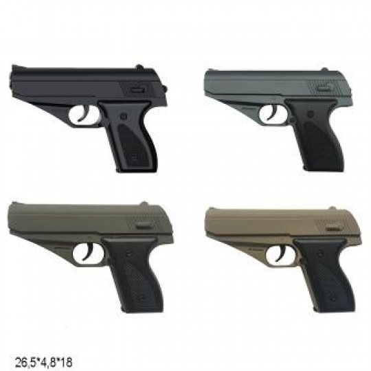 Пистолет VIGOR металлический, с пульками, 4цвета, в кор. 26,5*4,8*18см (24шт) Фото