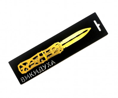Нож деревянный &quot;ВЫКИДУХА&quot; СКЕЛЕТОН GOLD, планшет 28*8см, Сувенир-Декор, Украина