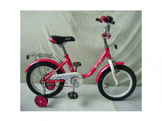 Велосипед детский PROF1 14д. L1482 (1шт) Flower, малиновый,звонок,доп.колеса Фото