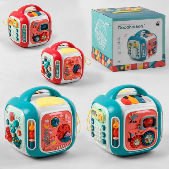 Куб музыкальный CY - 7068 B 2 цвета, на батарейках, английская озвучка, подсветка, мелодии, режим обучения, в коробке Фото