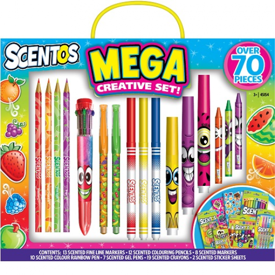Ароматный набор для творчества - МЕГАКРЕАТИВ (фломастеры, карандаши, ручки, маркеры, наклейки) Фото