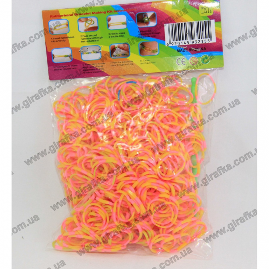 Набор резиночек для плетения 600 штук оранжево-розовые с ароматом Фото