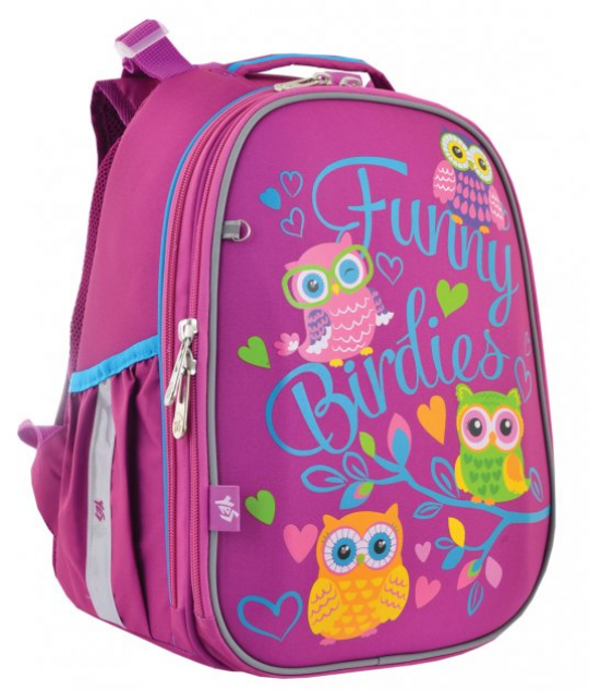 Рюкзак школьный каркасный Yes H-25 Funny Birdies 15 л для девочек (556189) Фото