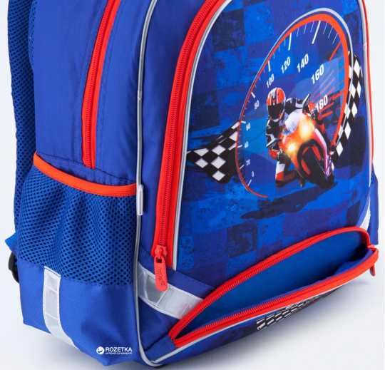 Рюкзак школьный Kite Education для мальчиков 38 x 29 x 13 см 14 л Гоночный мотоцикл (K18-517S) Фото