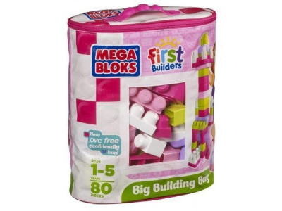 Конструктор рожевий у мішку (80 дет.) Mega Bloks
