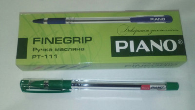Ручка &quot;Finegrip&quot; шариковая Piano PT-111 зеленая, цена за уп., в уп., 10шт