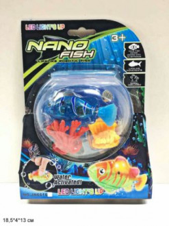 Рыба NANO FISH JH6616 в аквариуме батар.свет.лист 18,5*4*13,5 /360/