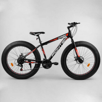 Велосипед Спортивный Corso «FIGHTER» 26&quot; дюймов 96405 (1) ФЭТБАЙК, рама стальная 15’’, SunRun 21 скорость, собран на 75%