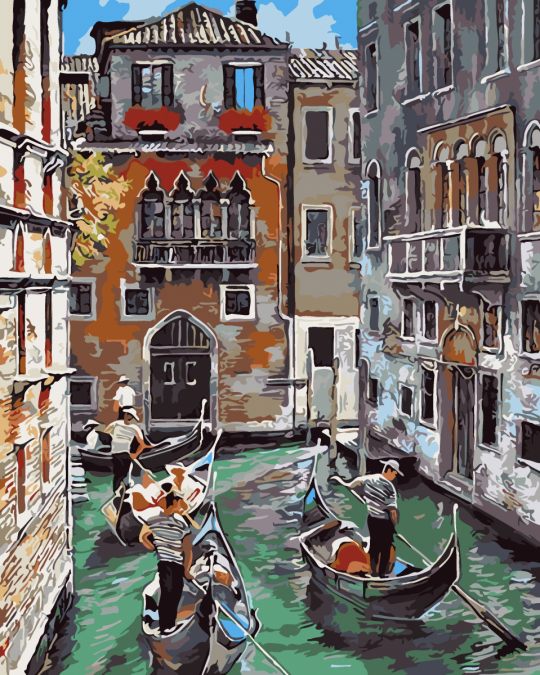Роспись по номерам &quot;Каналы Венеции&quot; в кор. 40*50см, ТМ ArtStory Фото