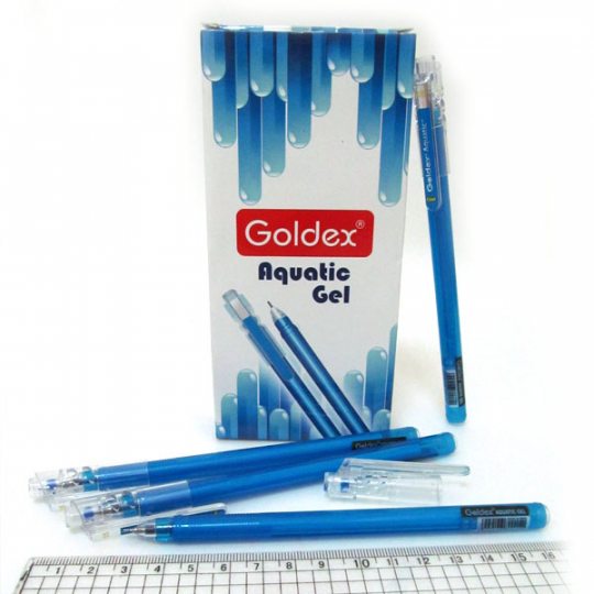 Ручка гел. Goldex &quot;AQUATIC GEL #881 Индия Blue 0,6мм 12 шт в уп// Фото