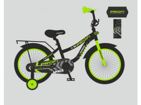 Велосипед детский PROF1 14д. T14152 (1шт)Space,черный(мат),звонок,доп.колеса Фото