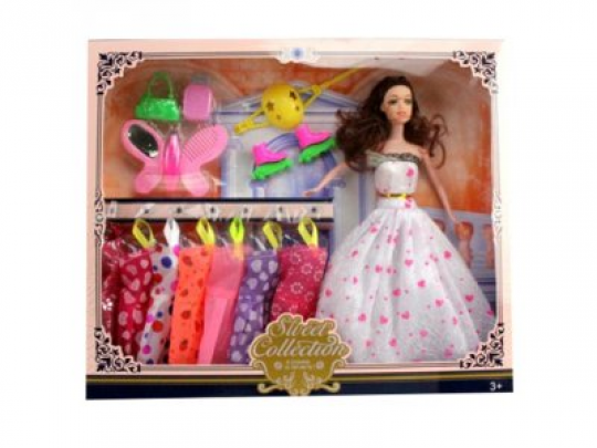 Кукла с нарядом 521D-1 (24шт) 27см,платья,ролики,шлем,сумочка,расческа,микс вид,кор,38,5-32,5-5,5см Фото