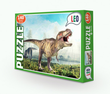Пазлы 068-10 (12шт) Лео, &quot;Динозавр&quot;, в кор-ке, 32-22-4см