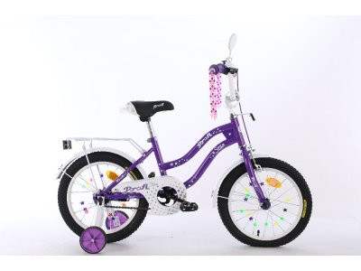 Велосипед детский PROF1 18д. XD1893 (1шт) Star, фиолетовый,свет,звонок,зерк.,доп.колеса