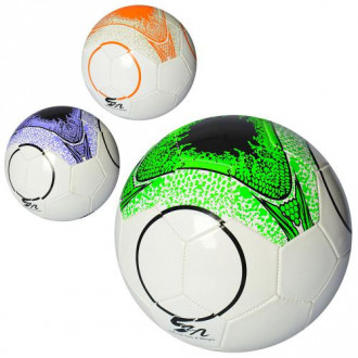 Мяч футбольный  размер 5, ПВХ 1, 8мм, 2слоя, 32панели, 300*320г, 3вида, в пак.(30шт)