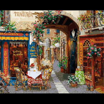 Картина по номерам без коробки KHO2173 Волшебный переулок Худ Виктор Швайко (40 х 50 см) Идейка