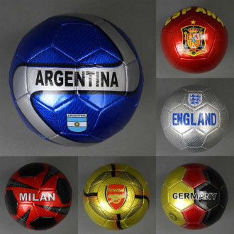 Мяч футбольный 310-330 грамм, лазерный PVC, 32 панели, 7 цветов /60/