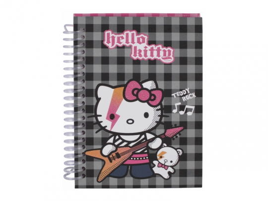 Блокнот карт. обложка, спир., 80л., А6 Hello Kitty /1/50/100/ Фото