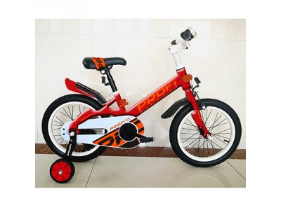 Велосипед детский PROF1 18д. W18115-1 (1шт) Original,красный,крылья,звонок,доп.колеса