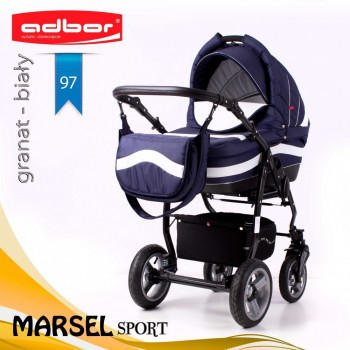Многофункциональная детская коляска Adbor Marsel Sport фиолетово-серая