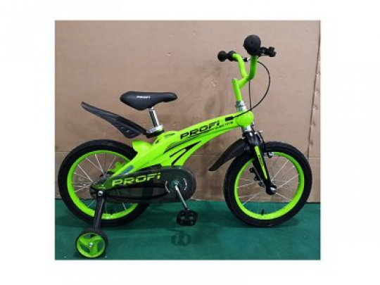 Велосипед детский PROF1 12д. LMG12124 (1шт) Projective,магниевая рама,зеленый, доп.колеса Фото