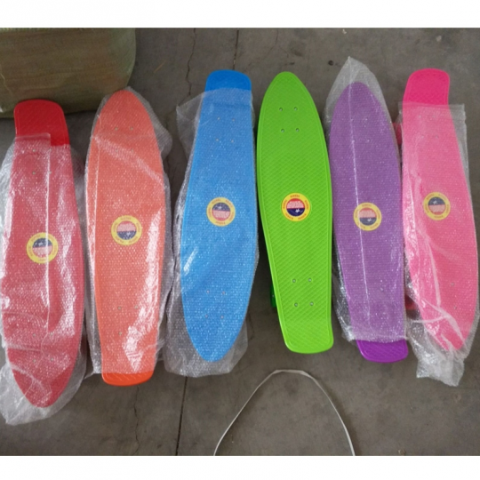 Скейт BT-YSB-0035 пластик.+ алюм. PVC колеса 55мм 74*19см 6цв.ш.к./12/ Фото