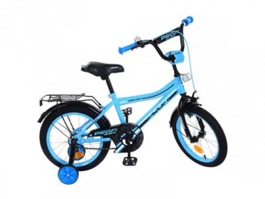 Велосипед детский PROF1 16д. Y16104 (1шт) Top Grade,бирюзовый,звонок,доп.колеса Фото