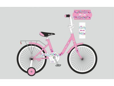 Велосипед детский PROF1 16д. Y1681 (1шт) Flower, розовый,звонок,доп.колеса