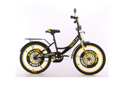 Велосипед детский PROF1 20д. XD2043 (1шт) Original boy,черно-желтый,свет,звонок,зерк.,подножка