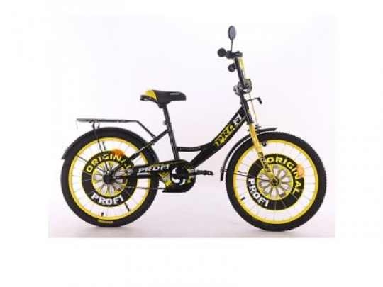 Велосипед детский PROF1 20д. XD2043 (1шт) Original boy,черно-желтый,свет,звонок,зерк.,подножка Фото