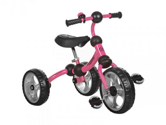 Велосипед M 3192-3 (1шт) три кол.EVA (11/9),рама-поворот,подшипн.,звоночек,розовый Фото