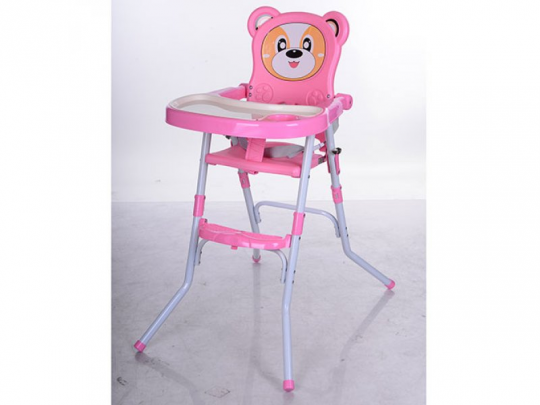 Стульчик 113-8 (1шт) для кормления,2в1(стульчик),cклад.,2-х точ.рем.безоп,регул.столик,розовый Фото