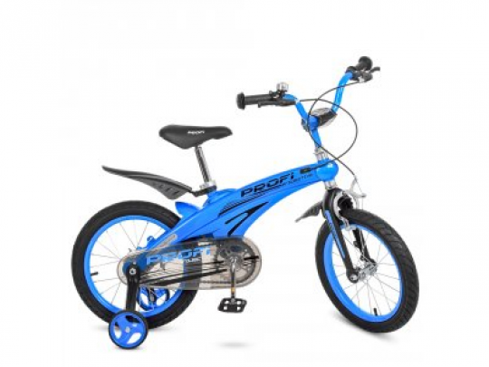 Велосипед детский PROF1 16д. LMG16125 (1шт) Projective,магнез.рама,синий, доп.колеса Фото