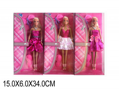 Кукла типа &quot;Барби &quot; LS20160 (72шт/2) 3 вида, с аксесс, в кор.15*6*34см