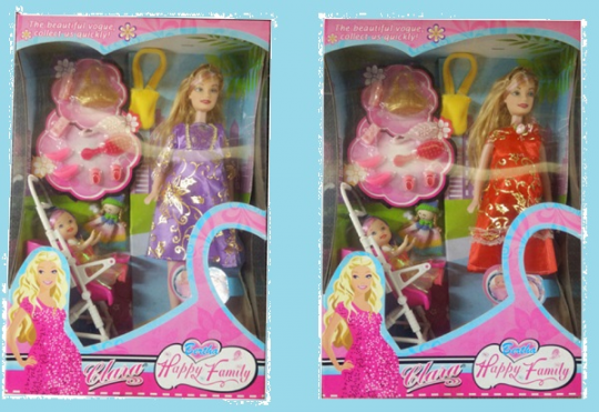 Кукла типа &quot;Барби&quot;Беременная&quot; 2 вида, с мал куколкой,коляской,аксесс., в кор. /60-2/ Фото