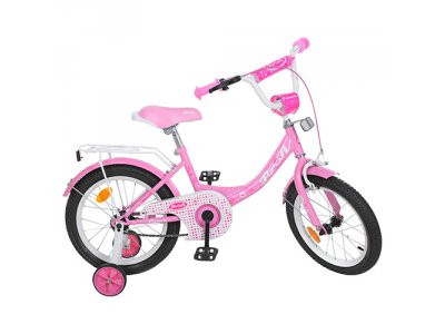 Велосипед детский PROF1 12д. Y1211 (1шт) Princess,розовый,звонок,доп.колеса