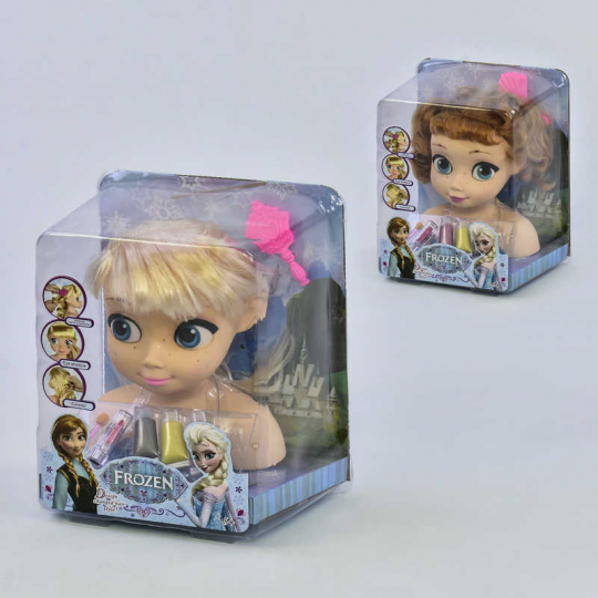 Кукла-Голова  ZT 8828 (12/2) Манекен для причесок и макияжа, 2 вида, в коробке Фото