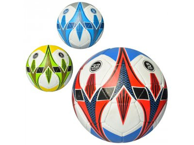 Мяч футбольный 3000-41 (30шт) размер 5, ПУ1,4мм, 32панели, ручная работа, 400-420г, 3цв, в кульке
