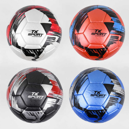 Мяч футбольный C 44449 (60) &quot;TK Sport&quot;, 4 вида, вес 350-370 грамм, материал TPE, баллон резиновый Фото