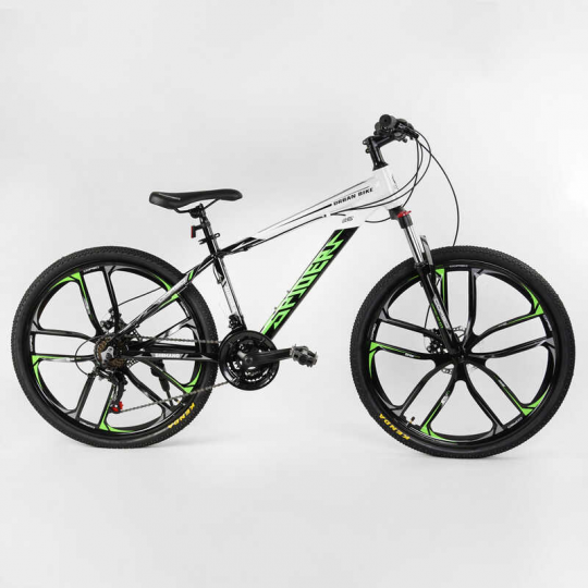 Велосипед Спортивный CORSO «Spider» 26&quot; дюймов 32873 (1) рама алюминиевая, оборудование Shimano 21 скорость, литые диски, собран на 75% Фото