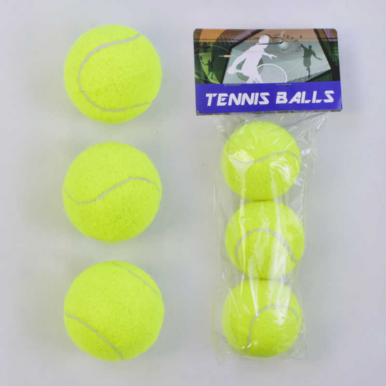 Мяч для тенниса С 34588 (80) 3шт в наборе, d=6,5 см Фото